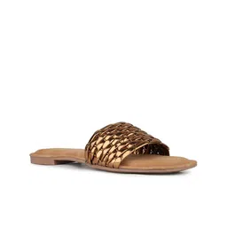 Inc 5 Women Woven Design Open Toe Flats-image-22