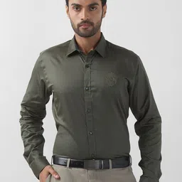 Raymond Men Spread Collar Solid Cotton Slim Fit Formal Shirt-picture-11