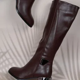 Ronnie Grey WomenCasual Block-Heeled Regular Boots-image-24