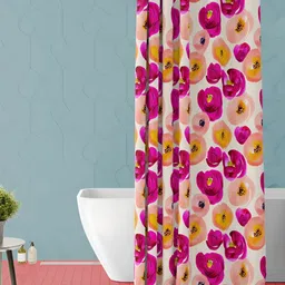 ArtzFolio White & Pink Printed Waterproof Shower Curtain-image-60