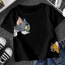 FIONAA TRENDZ Kids Black Tom & Jerry Printed Pure Cotton T-shirt-picture-30