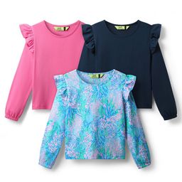 Tiara Girls Pack Of 3 Printed Pure Cotton Top-image-53
