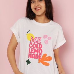 Lil Tomatoes Girls Typography Printed T-shirt-54