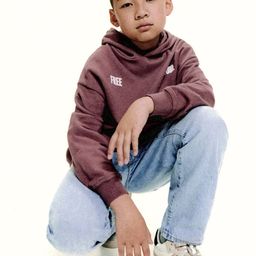 Mango Kids Boys Typography Print Drop Shoulder Sleeves Pure Cotton Hooded Sweatshirt-picture-43