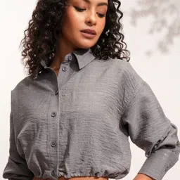Tokyo Talkies Women Solid Shirt Collar  Top-picture-55