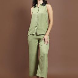 Athena Embellished Shirt & Trousers Co-Ord-image-11