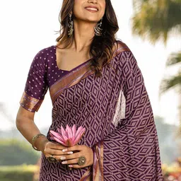 Anouk Rustic Block Print Saree-0