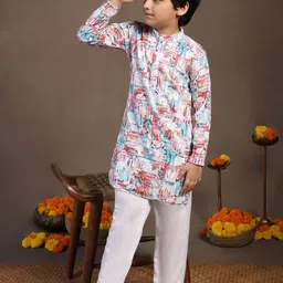 Sangria Boys Digital Geometric Printed Kurta Sets-45