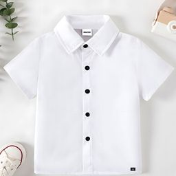 BAESD Boys Classic Spread Collar Solid Cotton Formal Shirt-29