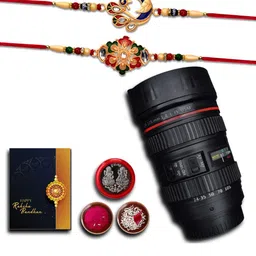 DeoDap Rakhi Pooja Thali Roli Chawal Coin & Greeting Card Rakhi Gift Set-image-39