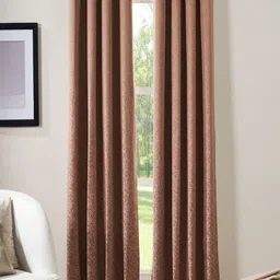 Deco Window Beige & Brown 2 Pieces Printed Black Out Long Door Curtain-image-25