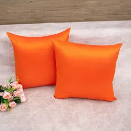 RoyalDeco Orange Set of 2 Square Cushion Covers-4