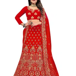 Maroosh Embellished Thread Work Unstitched Lehenga & Blouse With Dupatta-picture-16