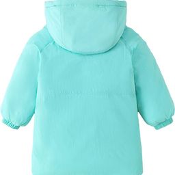 Hopscotch Kids Unisex Blue Hooded Full-Sleeve Solid Long Coat-picture-20