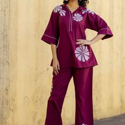 HOUSE OF MORA Embroidered Top With Trousers Co-Ords-image-64