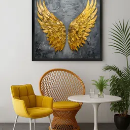 999Store Grey & Yellow 1 Piece Canvas Other Wall Paintings-15