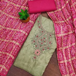 MANVAA Floral Embroidered Silk Cotton Unstitched Dress Material-picture-36