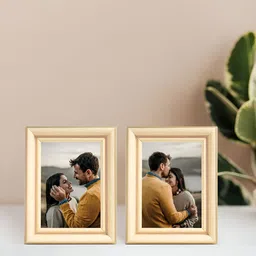Golden Peacock Set Of 2 Rectangular Table-Top Photo Frames image 1