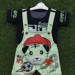 BAESD Infants Printed Dungarees With Printed T-Shirt-82