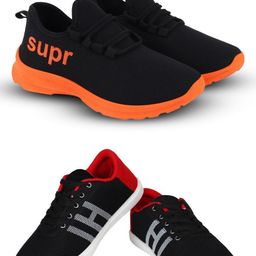Spotwalk Men Pack of 2 Lace-Ups Running Shoes-image-22