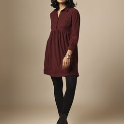 Chemistry Women Shirt Collar A-Line Above Knee Dress-11