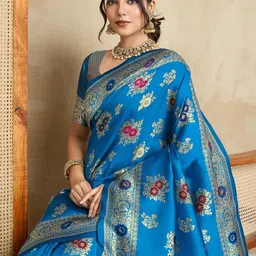 Shreyansh creation Zari Pure Silk Banarasi Saree-image-89