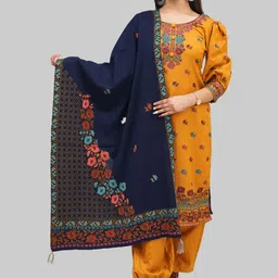 Tones-N-Shades Floral Woven Design Velvet Unstitched Dress Material-image-18