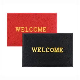 Aura 2-Pcs Red & Black Printed Anti Skid Doormat-21