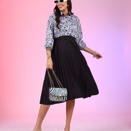 Raiyani Enterprise Women Print Fit & Flare Crepe Dress-picture-41