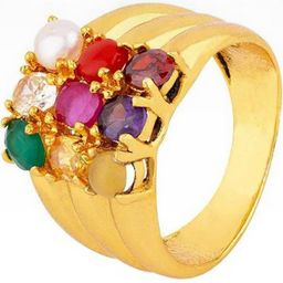 GenZcomplex Gold-Plated Brass Crystals Finger Ring-image-70