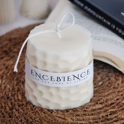 ENCEBIENCE Off White Cobblestone Marble Pillar Aesthetic Candle - Blue Ocean-image-37