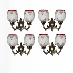 Somil Premium Designer Glass Wall / Night Lamp Elegant & Stylish Dcor Accent for Modern Interiors, color- White, Red, Size, 21.5 X 29 X 35 CM-image-17