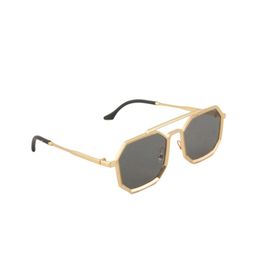 BAYBERRY Unisex Black Lens & Gold-Toned Rectangle Sunglasses with-image-90