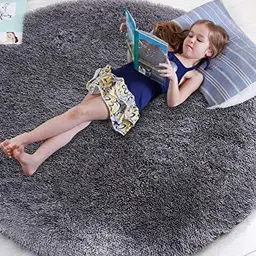 Banchmark Home Furnishings Grey Solid Shaggy Polyester Carpet-28