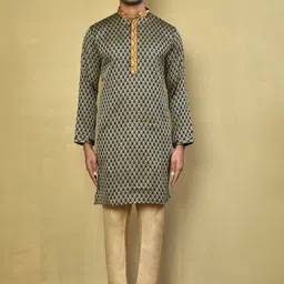 Arihant Rai Sinha Ethnic Motifs Woven Design Thread Work Pure Cotton Kurta With Pyjama-picture-11