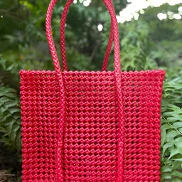 MAATIR DESIGNS Red Set of 1 Reusable Tote Basket Organisers-9