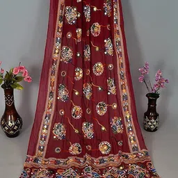 PK HUB Dyed Tie and Dye Dupatta with Mirror Work image 2