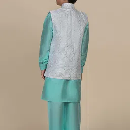 Pro-Ethic STYLE DEVELOPER Boys Regular Pure Silk Kurta with Pyjamas image 4