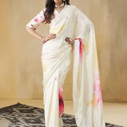 RACHNA Floral Satin Saree-55
