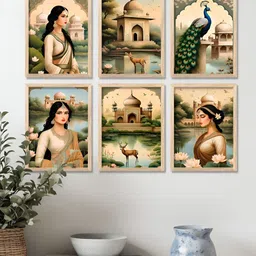 Kotart Brown & Blue 6 and more Piece Wood Abstract Wall Paintings-image-68