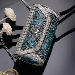 Anekaant Textured Embellished Box Clutch-32