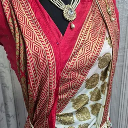 Anouk Rustic Ethnic Motifs Silk Blend Bagru Saree image 3
