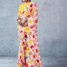 Sita Yellow Pure Georgette Printed Sarees-picture-48
