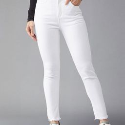 DOLCE CRUDO Women Skinny Fit High-Rise Stretchable Cotton Jeans-picture-6