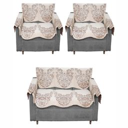 Fashion Throw Beige Jacquard Sofa Cover With Arms-image-53