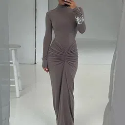 Alamode By Akanksha Women Junifar Statement Bodycon Maxi Dress-image-66