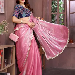 ALAGINI Sequinned Saree-image-70
