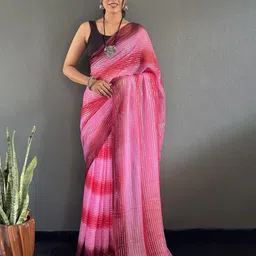 Panzora Leheriya Poly Georgette Ready to Wear Leheriya Saree-image-93
