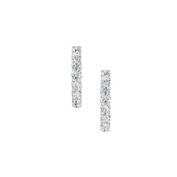 LUNA 14 KT White Gold 6.5 Ct Lab Grown Diamond Studded Hoops - 9.39 g-picture-6