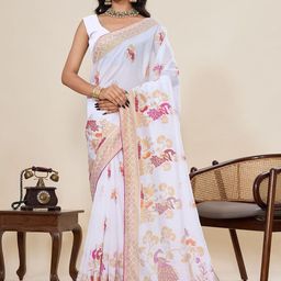 VS MALL Ethnic Motifs Zari Pure Cotton Handloom Paithani Saree-picture-28